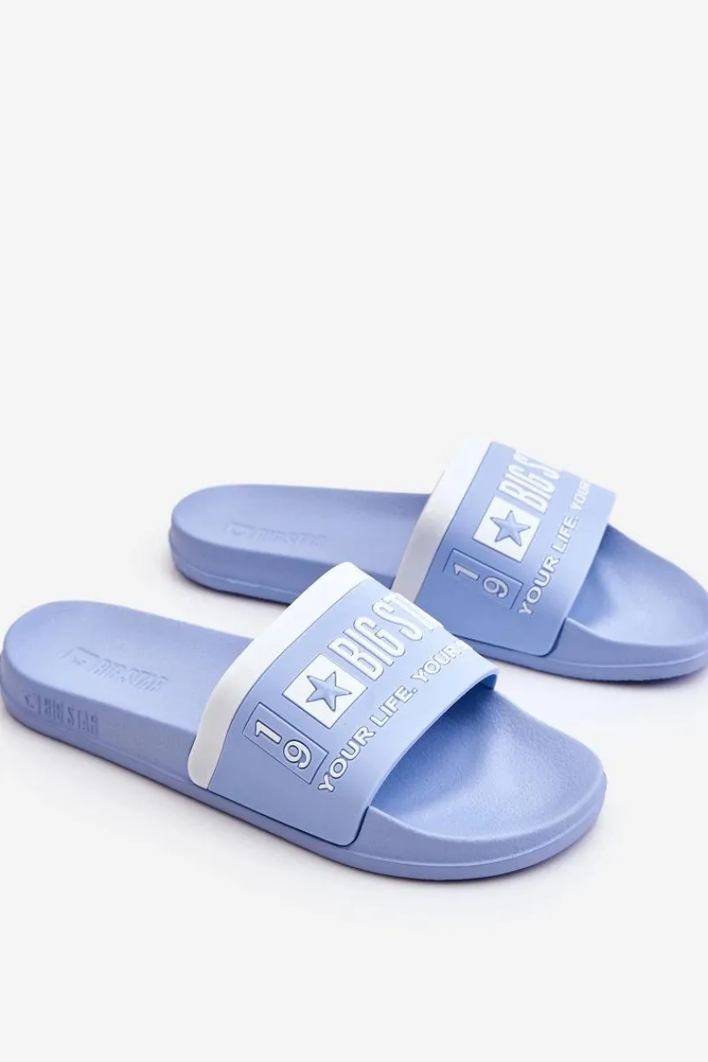 Klapki Sportowe|Klapki Damskie Big Star>Big Star Shoes Damskie Lekkie Klapki Big Star LL274734 Jasnoniebieskie