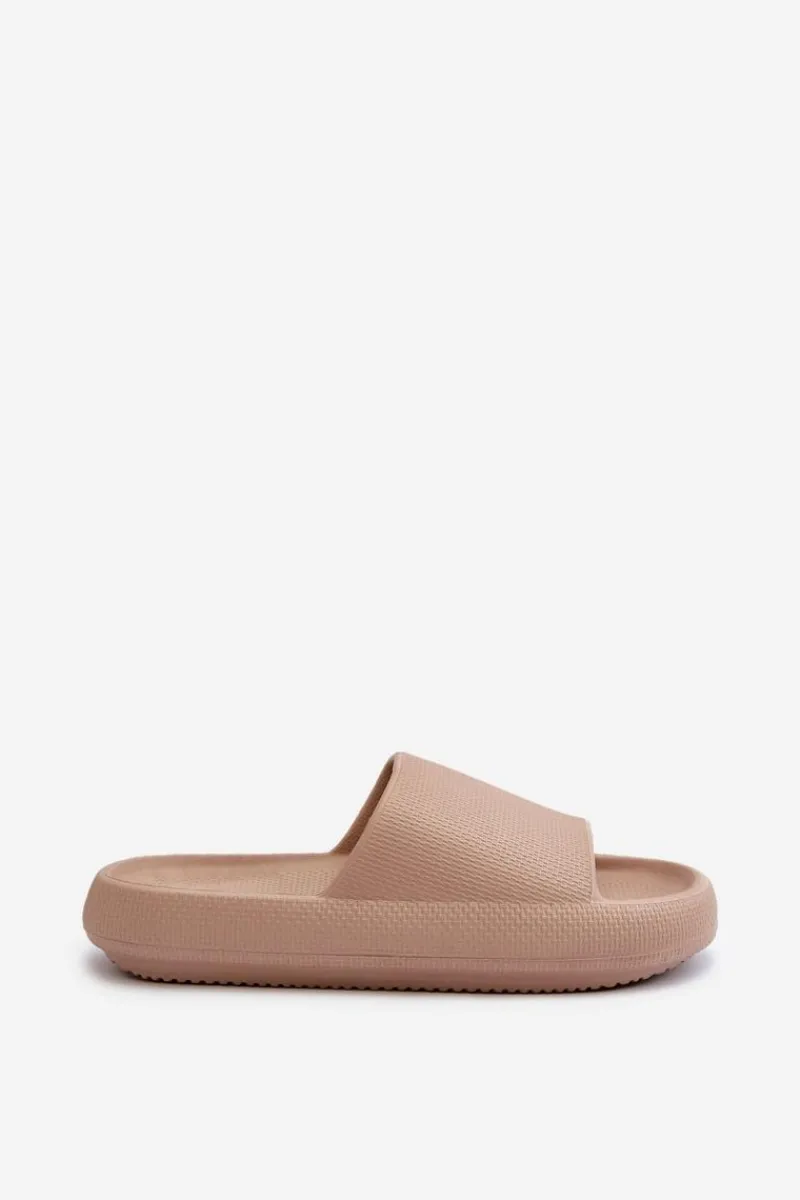 Klapki Basenowe|Klapki Na Platformie>Boto Damskie Lekkie Piankowe Klapki Na Grubej Podeszwie Ciemnobeżowe Querceria