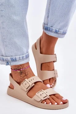 Online Damskie Lekkie Sandały Big Star LL274746 Beżowe Damskie Sandały Big Star|Sandały Płaskie