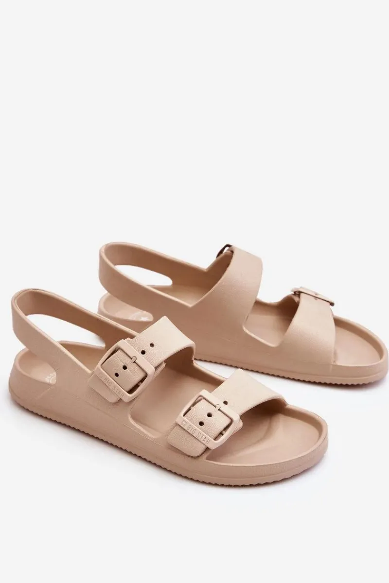 Online Damskie Lekkie Sandały Big Star LL274746 Beżowe Damskie Sandały Big Star|Sandały Płaskie