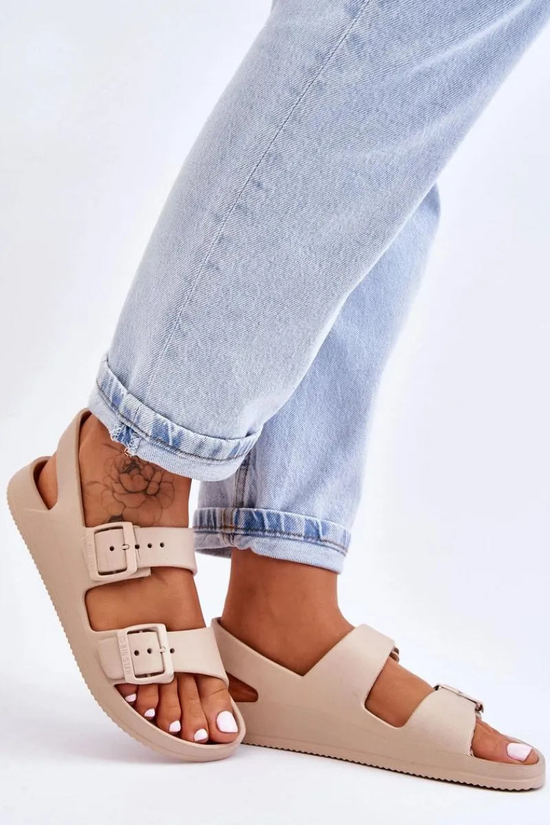 Online Damskie Lekkie Sandały Big Star LL274746 Beżowe Damskie Sandały Big Star|Sandały Płaskie