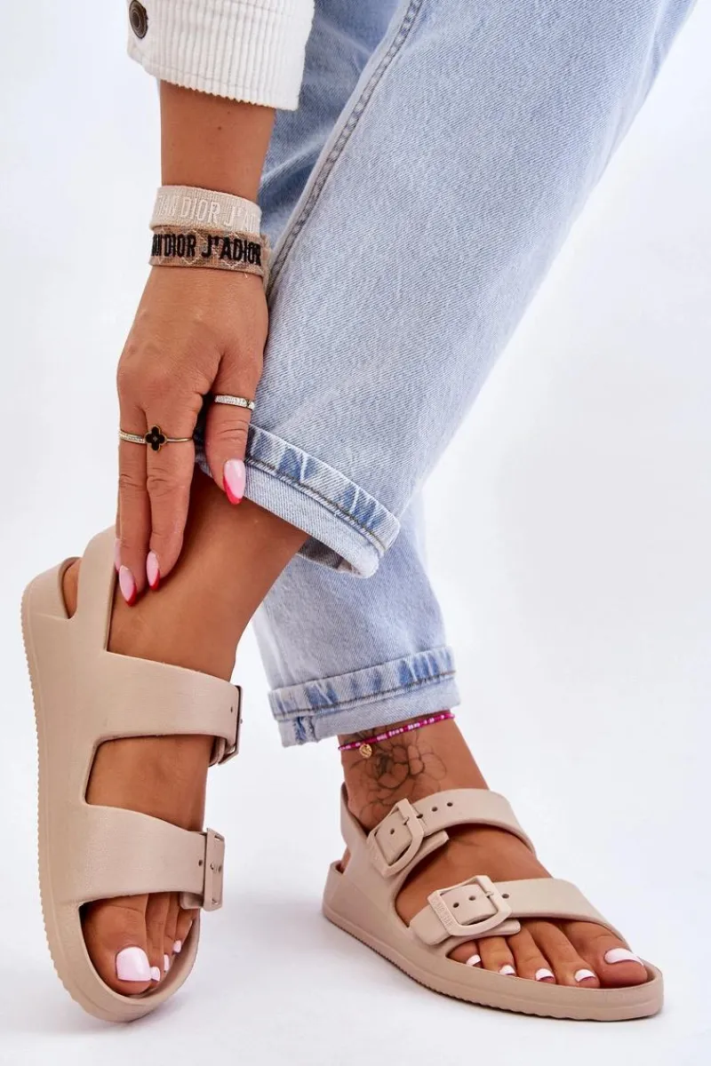 Online Damskie Lekkie Sandały Big Star LL274746 Beżowe Damskie Sandały Big Star|Sandały Płaskie