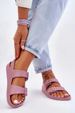 Sandały Big Star|Sandały Płaskie></noscript>Big Star Shoes Damskie Lekkie Sandały Big Star LL274744 Fioletowe Fioletowy