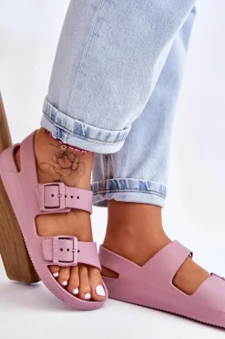 Sandały Big Star|Sandały Płaskie></noscript>Big Star Shoes Damskie Lekkie Sandały Big Star LL274744 Fioletowe Fioletowy