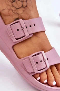 Sandały Big Star|Sandały Płaskie></noscript>Big Star Shoes Damskie Lekkie Sandały Big Star LL274744 Fioletowe Fioletowy