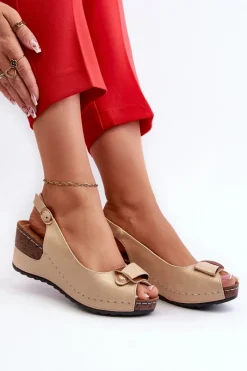 Sandały Na Obcasie|Sandały Na Koturnie>Evento Damskie Lekkie Sandały Na Koturnie Comfort Shoes Beżowe Efravia Beżowy