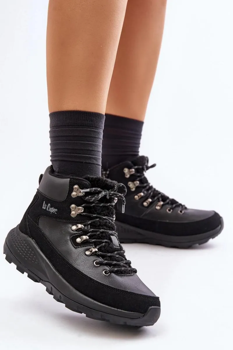 Sale Damskie Lekkie Trapery Na Zamek LCJ-24-03-3073 Czarne Damskie Trekkingowe Damskie|Botki Ocieplane