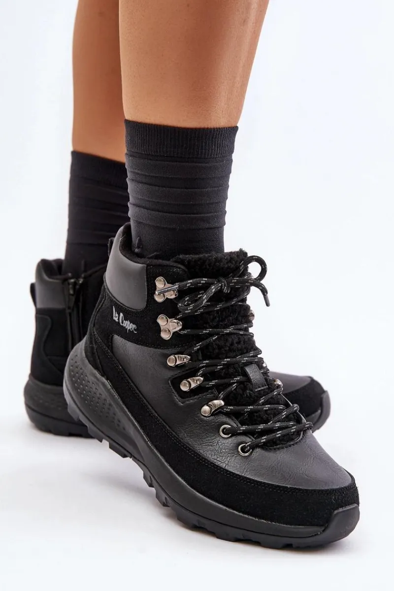 Sale Damskie Lekkie Trapery Na Zamek LCJ-24-03-3073 Czarne Damskie Trekkingowe Damskie|Botki Ocieplane