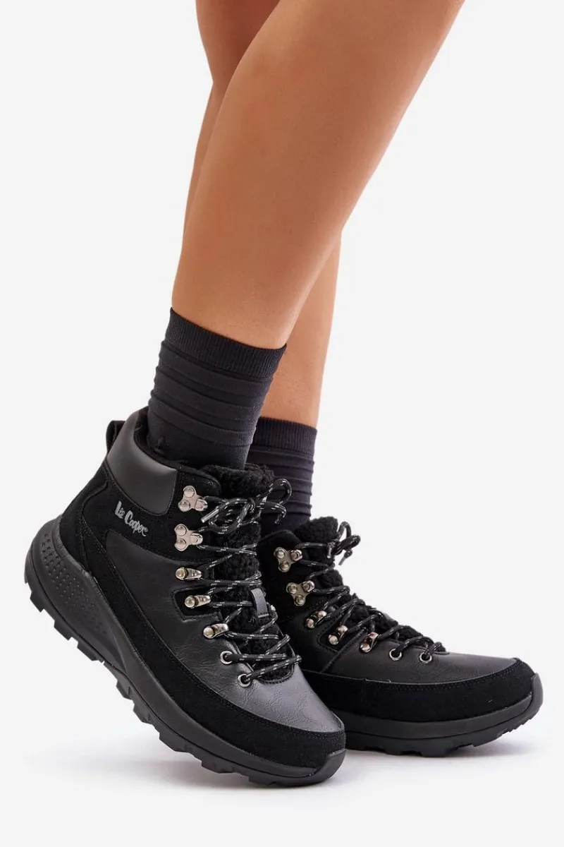 Sale Damskie Lekkie Trapery Na Zamek LCJ-24-03-3073 Czarne Damskie Trekkingowe Damskie|Botki Ocieplane