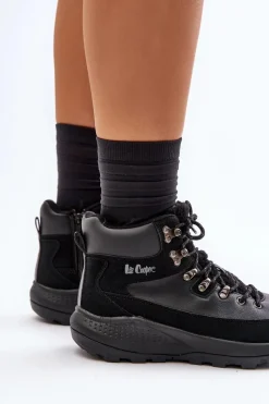 Sale Damskie Lekkie Trapery Na Zamek LCJ-24-03-3073 Czarne Damskie Trekkingowe Damskie|Botki Ocieplane