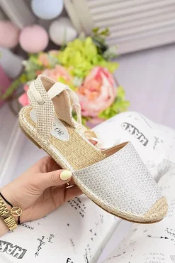 New Damskie Lniane Balerinki Wiązane Srebrne Espadryle Sea Damskie Czarne Espadryle