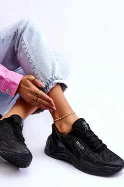 Outlet Damskie Materiałowe Buty Sportowe Memory Foam System Big Star LL274A065 Czarne Damskie Buty Sportowe Big Star|Sneakersy Damskie