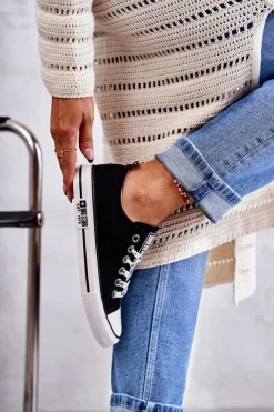 New Big Star Shoes Damskie Materiałowe Trampki Big Star KK274102 Czarne