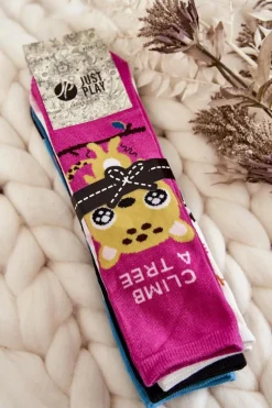 Discount Damskie Śmieszne Skarpetki Ze Zwierzątkami 5-Pak Multikolor Skarpetki|Skarpetki