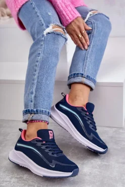 Sale Evento Damskie Modne Buty Sportowe Sneakersy Granatowe Ida
