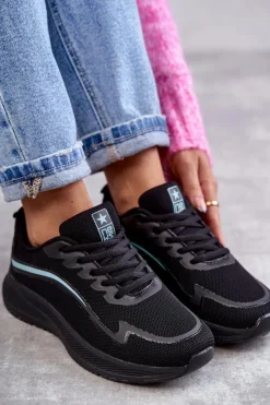 Sneakersy Damskie>Evento Damskie Modne Buty Sportowe Sneakersy Czarne Ida