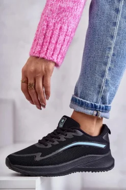 Sneakersy Damskie>Evento Damskie Modne Buty Sportowe Sneakersy Czarne Ida