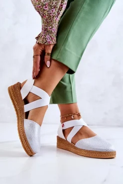 Clearance Big Star Shoes Damskie Modne Espadryle Big Star JJ276036 Białe