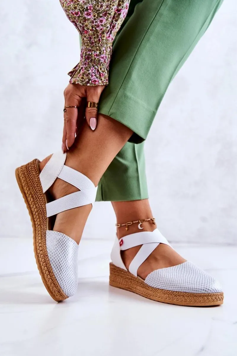 Clearance Big Star Shoes Damskie Modne Espadryle Big Star JJ276036 Białe