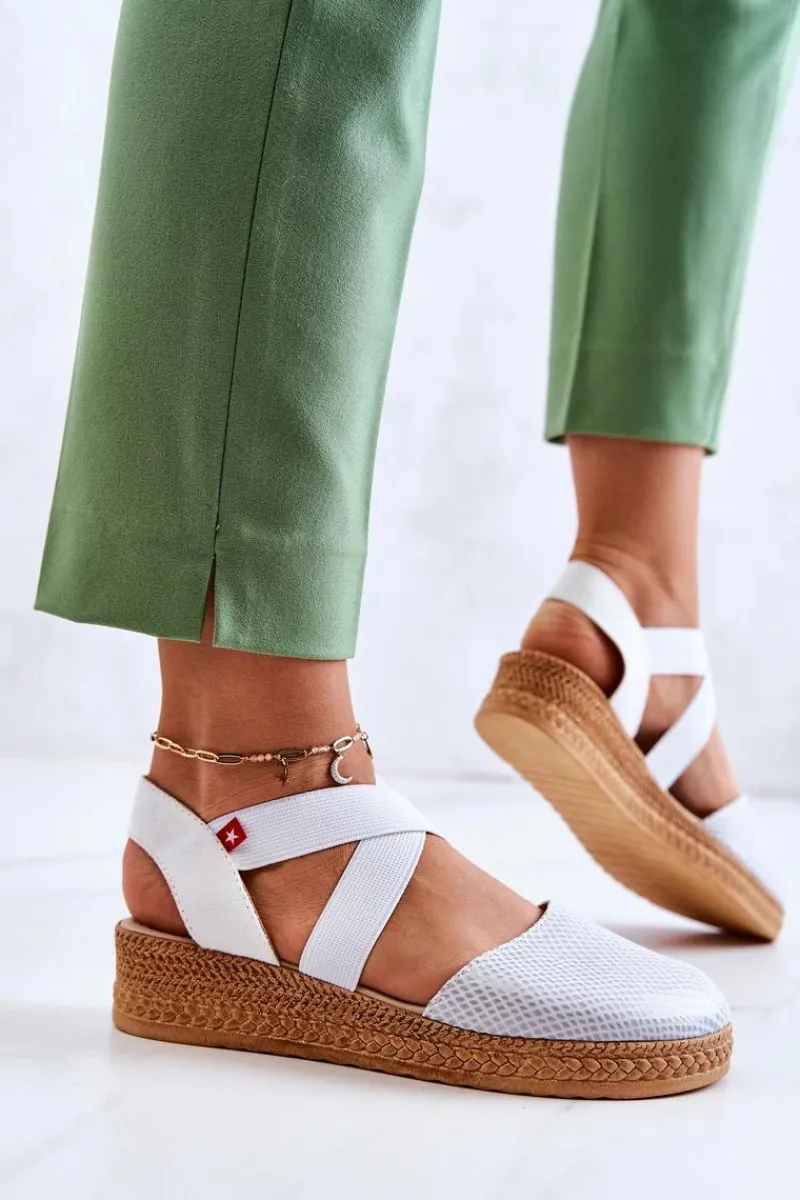 Clearance Big Star Shoes Damskie Modne Espadryle Big Star JJ276036 Białe