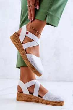 Clearance Big Star Shoes Damskie Modne Espadryle Big Star JJ276036 Białe