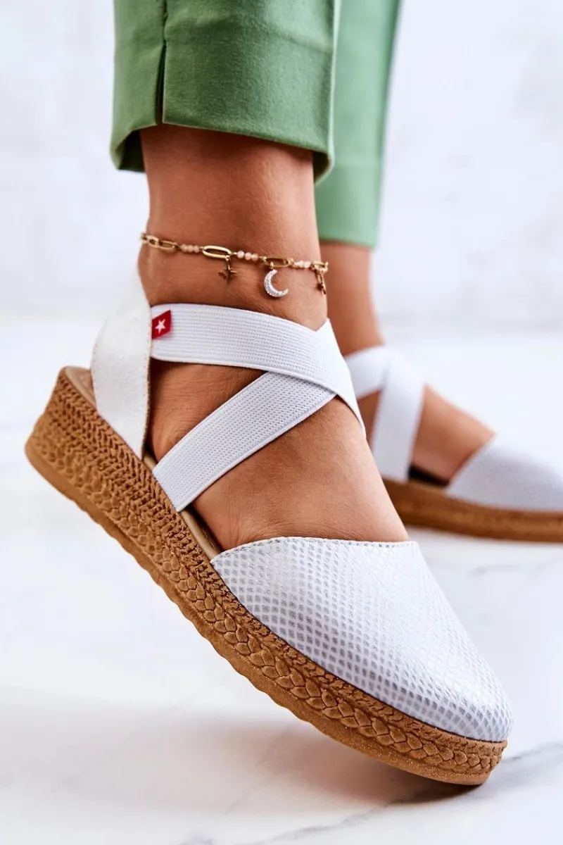 Clearance Big Star Shoes Damskie Modne Espadryle Big Star JJ276036 Białe