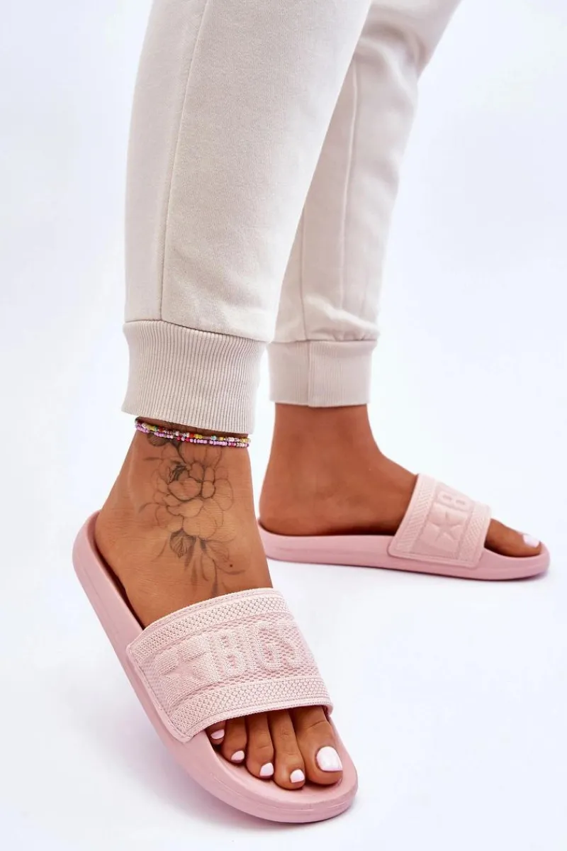 Hot Damskie Modne Klapki Big Star LL274A157 Jasnoróżowe Damskie Klapki Damskie Big Star|Klapki Damskie Klasyczne