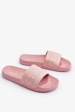 Hot Damskie Modne Klapki Big Star LL274A157 Jasnoróżowe Damskie Klapki Damskie Big Star|Klapki Damskie Klasyczne