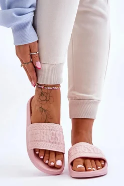 Hot Damskie Modne Klapki Big Star LL274A157 Jasnoróżowe Damskie Klapki Damskie Big Star|Klapki Damskie Klasyczne