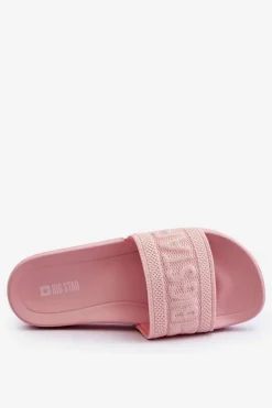Hot Damskie Modne Klapki Big Star LL274A157 Jasnoróżowe Damskie Klapki Damskie Big Star|Klapki Damskie Klasyczne
