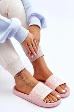 Hot Damskie Modne Klapki Big Star LL274A157 Jasnoróżowe Damskie Klapki Damskie Big Star|Klapki Damskie Klasyczne