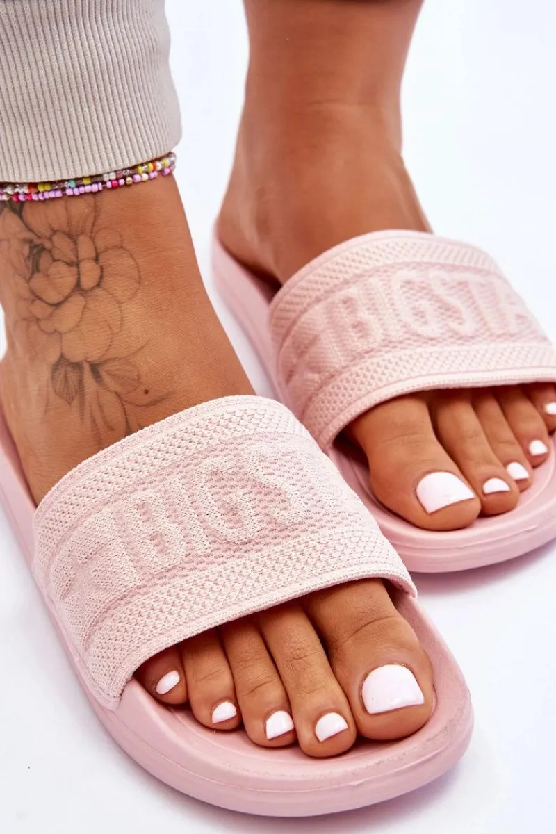 Hot Damskie Modne Klapki Big Star LL274A157 Jasnoróżowe Damskie Klapki Damskie Big Star|Klapki Damskie Klasyczne