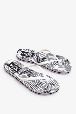 Sale Big Star Shoes Damskie Modne Klapki Japonki Big Star LL274818 Białe