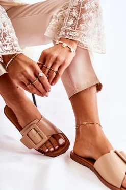 Sale Damskie Modne Klapki Na Lato Cappuccino Sylvia Damskie Klapki Damskie Klasyczne