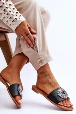 Best Damskie Modne Klapki Z Ozdobą Czarne Halsey Damskie Klapki Damskie Klasyczne