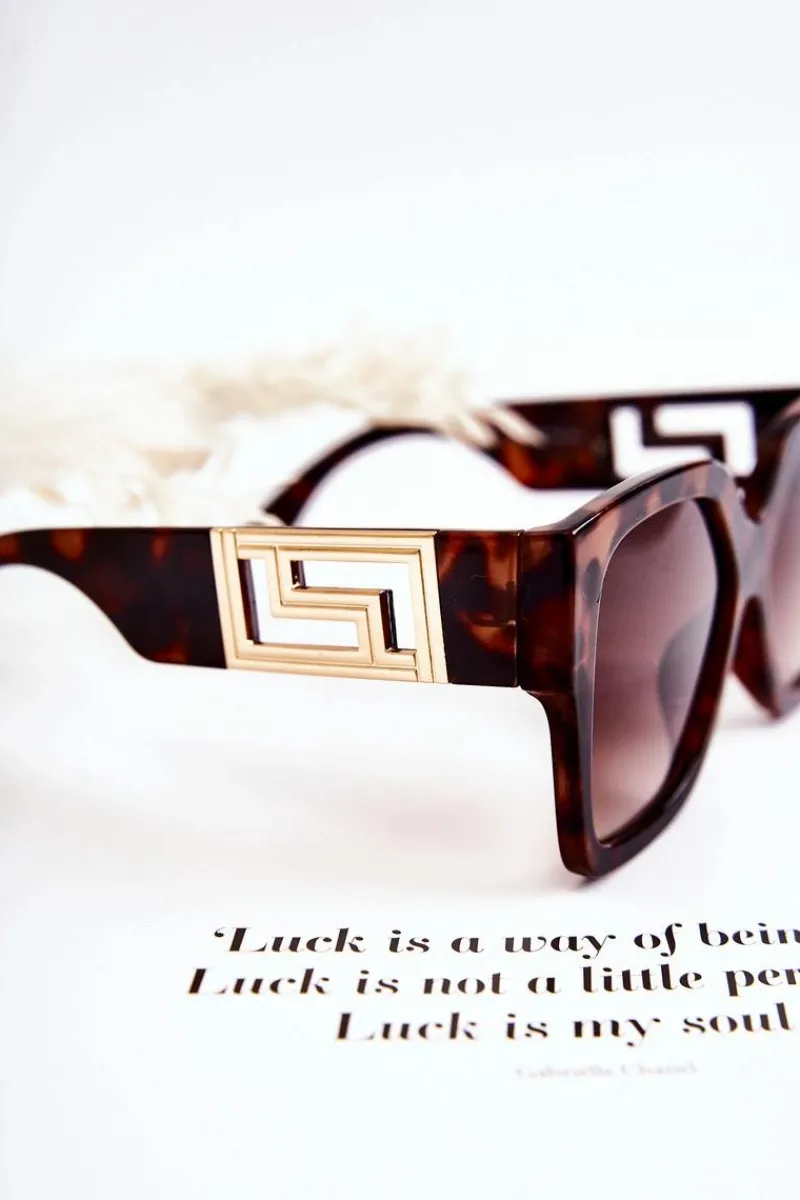 Best Boto Damskie Modne Okulary Przeciwsłoneczne Marmurkowe V120045 Brązowe