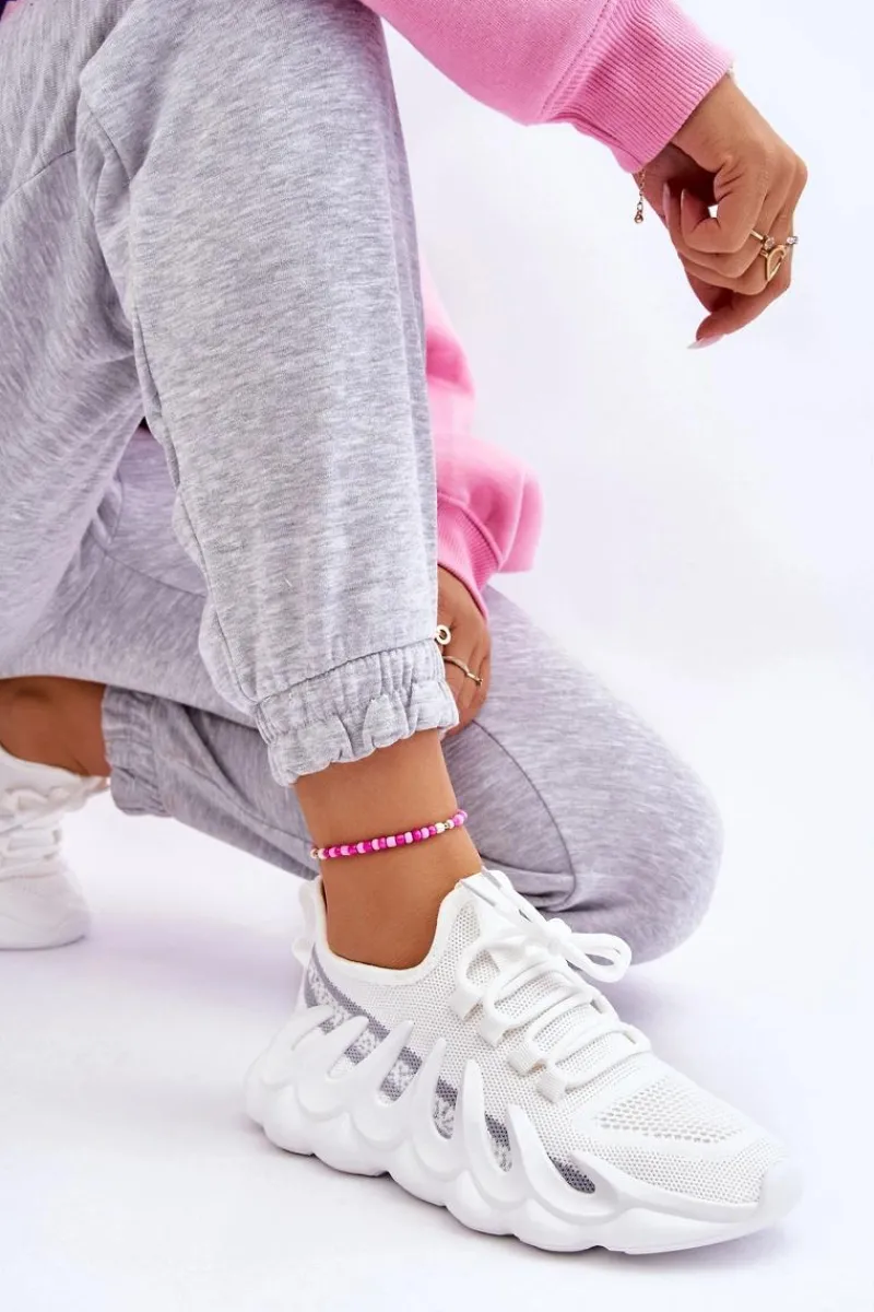 Sneakersy Damskie>Boto Damskie Modne Skarpetkowe Sneakersy Białe Daxo