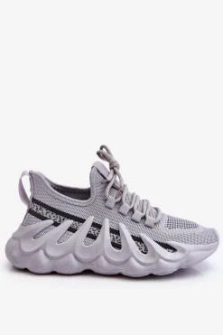 Sneakersy Damskie>Boto Damskie Modne Skarpetkowe Sneakersy Szare Daxo