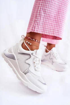 Sneakersy Damskie>Boto Damskie Modne Sneakersy Białe Allie