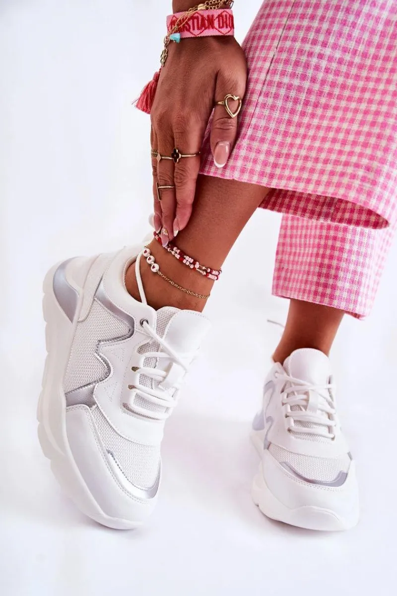 Sneakersy Damskie>Boto Damskie Modne Sneakersy Białe Allie