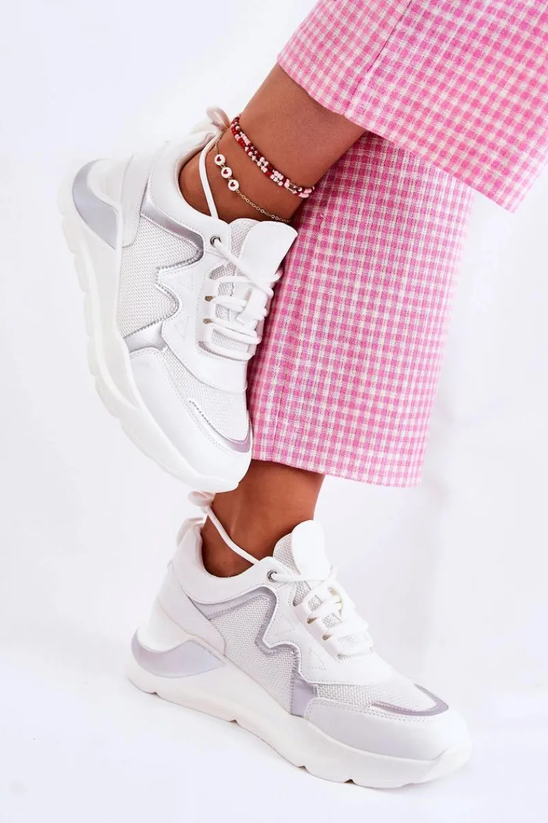 Sneakersy Damskie>Boto Damskie Modne Sneakersy Białe Allie