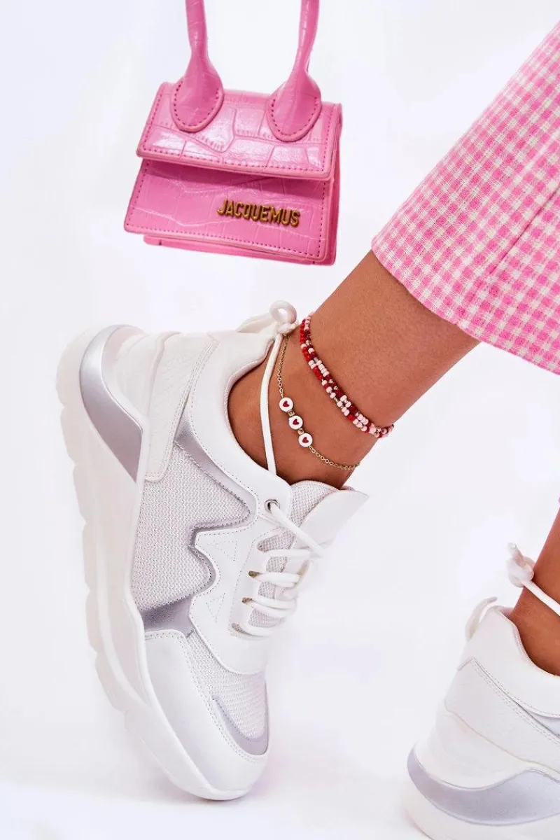 Sneakersy Damskie>Boto Damskie Modne Sneakersy Białe Allie