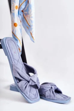 Discount Boto Damskie Modne Zamszowe Klapki Niebieskie Lorrie