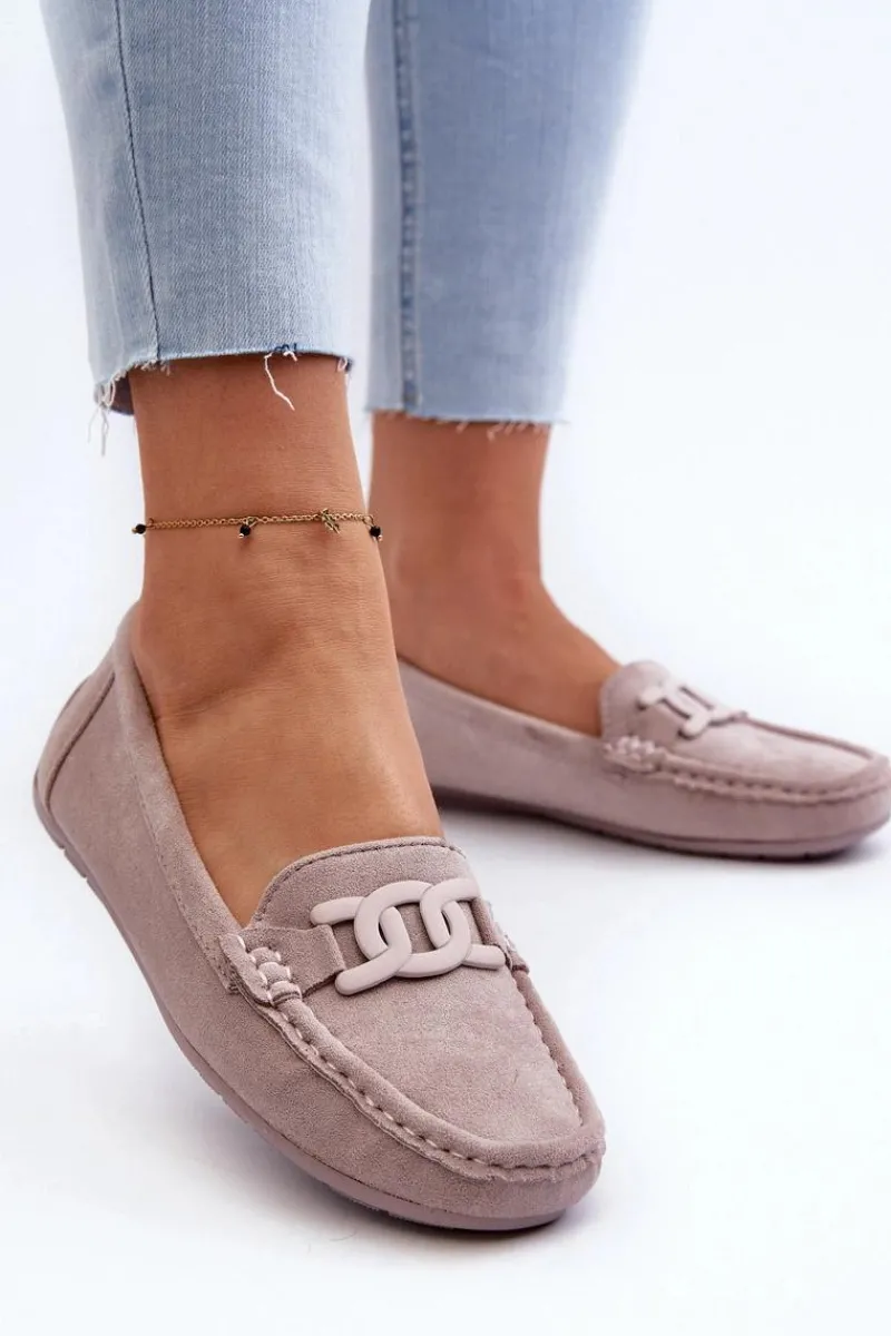 Mokasyny Damskie Zamszowe>Boto Damskie Modne Zamszowe Mokasyny Fioletowe Rabell Fioletowy