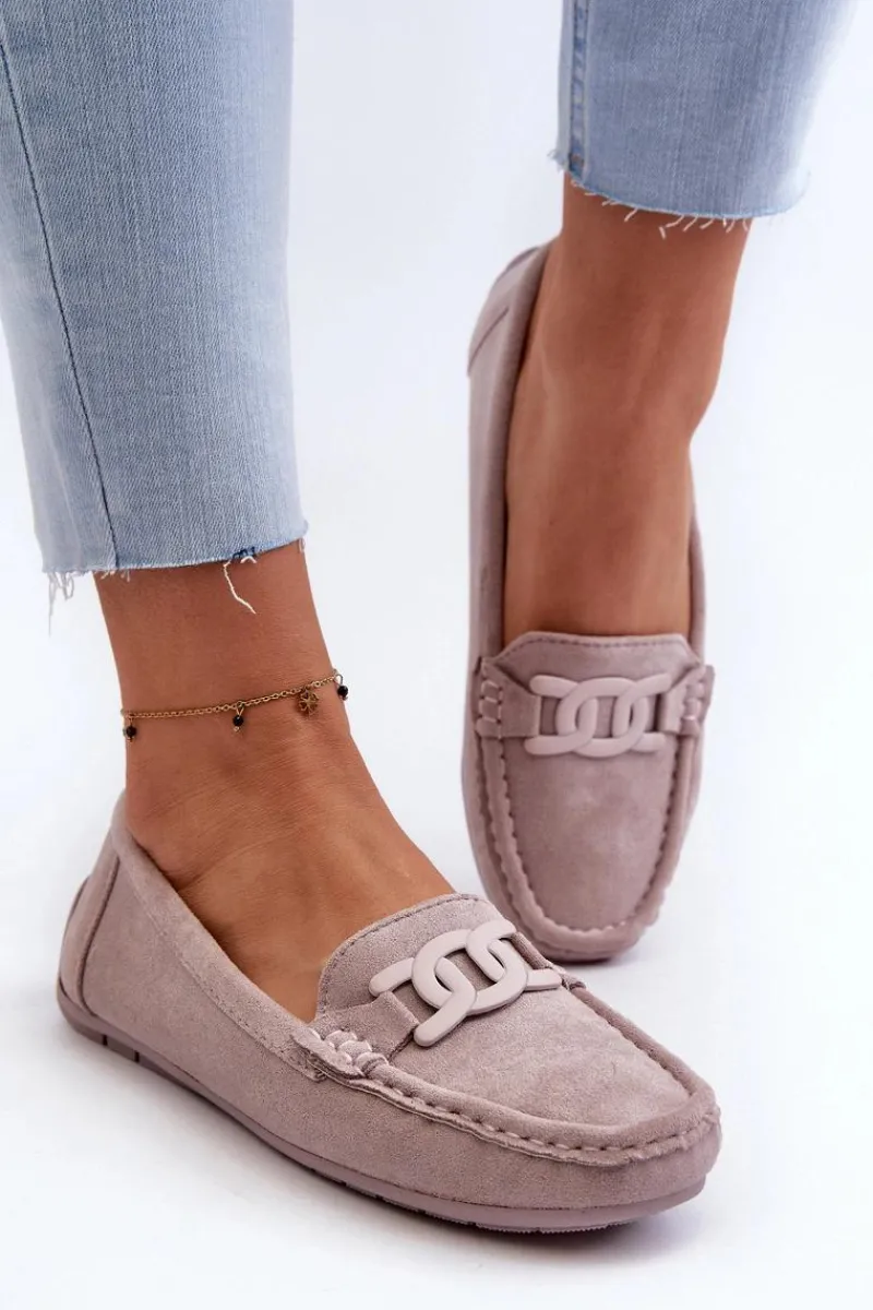 Mokasyny Damskie Zamszowe>Boto Damskie Modne Zamszowe Mokasyny Fioletowe Rabell Fioletowy