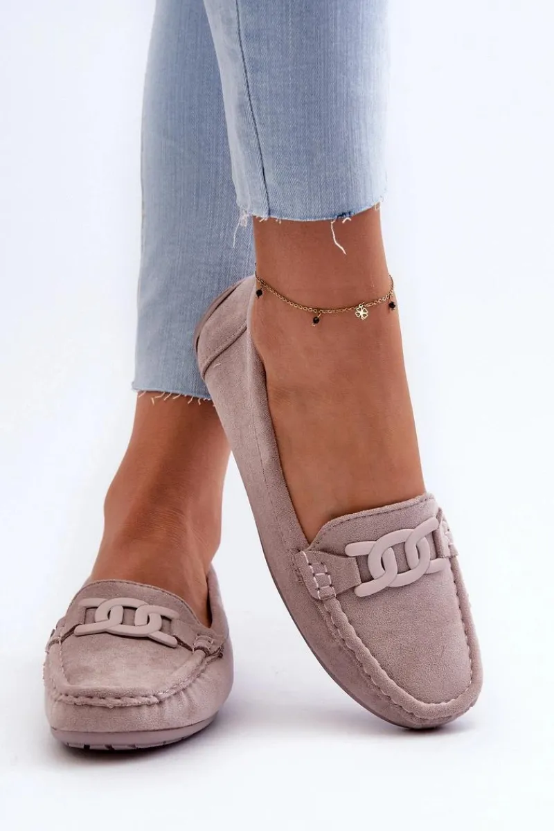 Mokasyny Damskie Zamszowe>Boto Damskie Modne Zamszowe Mokasyny Fioletowe Rabell Fioletowy