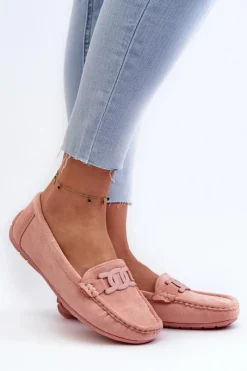 New Boto Damskie Modne Zamszowe Mokasyny Jasnoróżowe Rabell