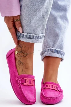 Loafersy Damskie|Mokasyny Damskie Zamszowe>Boto Damskie Modne Zamszowe Mokasyny Różowe Rabell Różowy