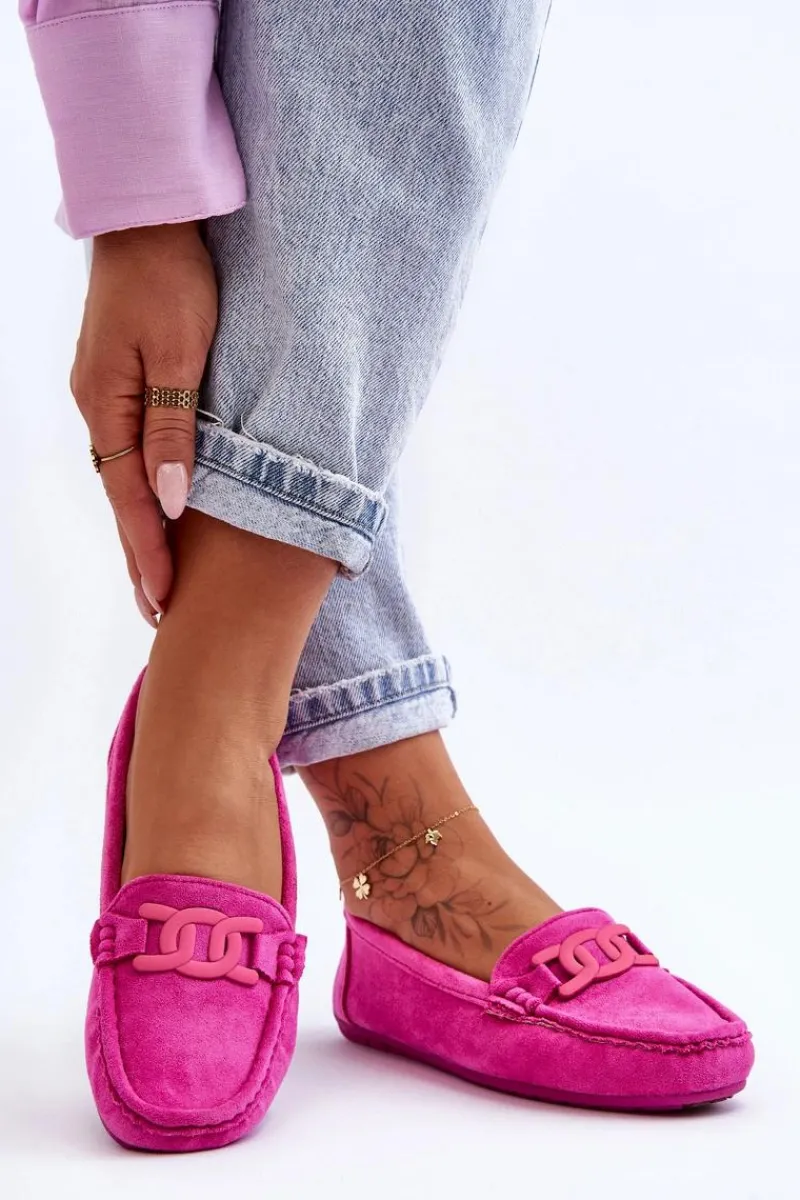 Loafersy Damskie|Mokasyny Damskie Zamszowe>Boto Damskie Modne Zamszowe Mokasyny Różowe Rabell Różowy