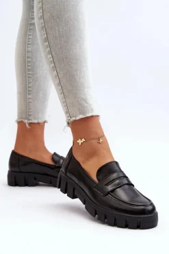 Clearance Buty damskie Vinceza Damskie Mokasyny Eko Skóra Czarne Seravisa